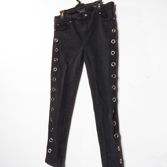 [ripped] Skinny Gothic Peekaboo eyelet pants Tripp NYC size 15 - Picture 2 of 16
